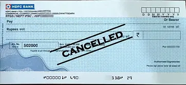 How to write HDFC cancelled cheque?